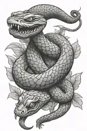 traditional japanese style snake tattoo tattoo design idea