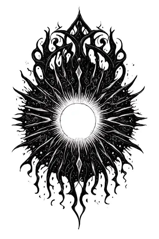 black hole sun tattoo design idea