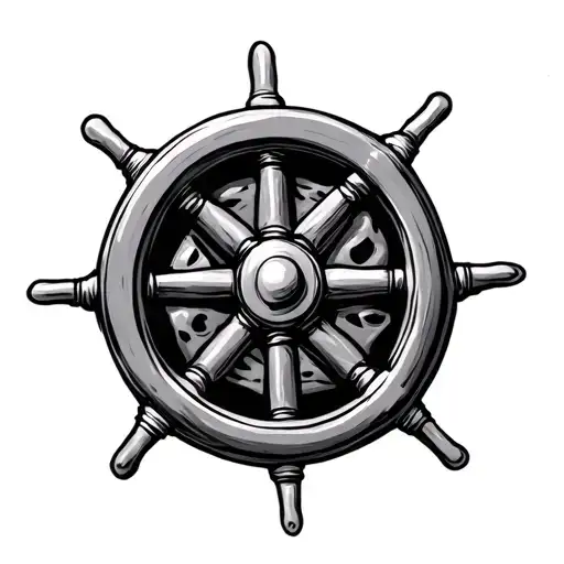 Ship wheel symbolizing tattoo design idea