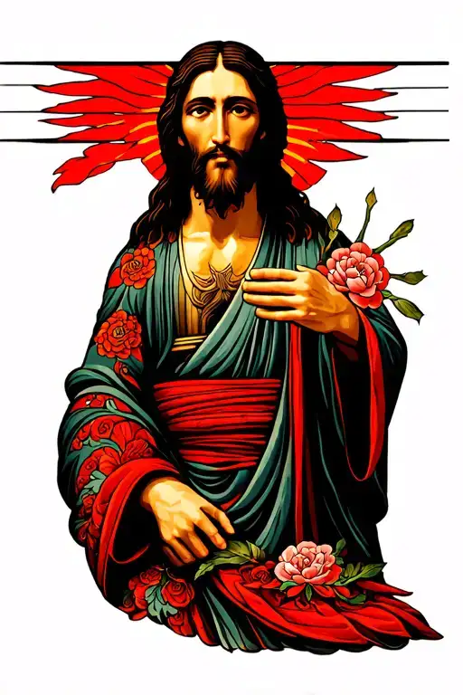 Jesus In Japanese tattoo design idea
