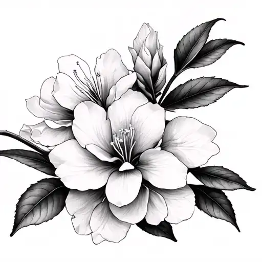 cherry blossom with azalea tattoo design idea