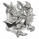 looney tunes crime caracter tattoo design idea