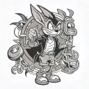 looney tunes crime caracter tattoo design idea