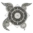 Aries, Libra and Pisces symbols combined tattoo tattoo design idea