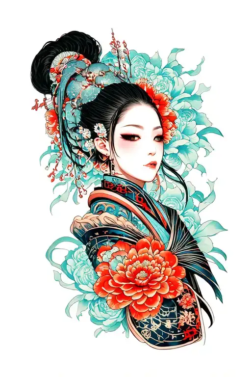 Japanese Cyberpunk tattoo design idea