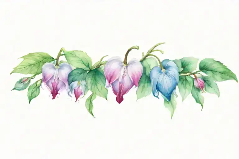 bleeding heart flower tattoo design idea