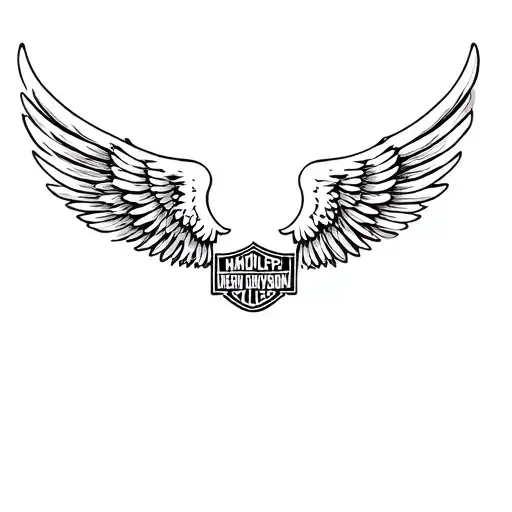 softtail Harley Davidson with angel wings  tattoo design idea