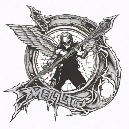 Metallica logo combine album cover merged tattoo design idea