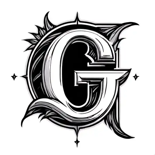 the letter g three times tattoo design idea