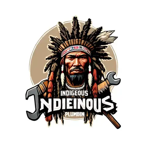 "Indigenous Plumbing " "Indigenous Plumbing " dread lock Native American holding a wrench tattoo design idea