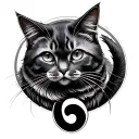 semicolon simple cat tattoo design idea