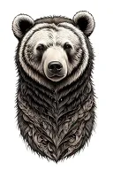 bear head with floppy right ear tattoo design idea