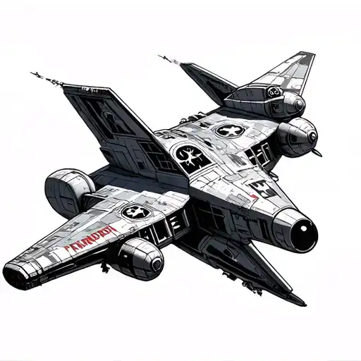 star wars ship dogfight tattoo design idea