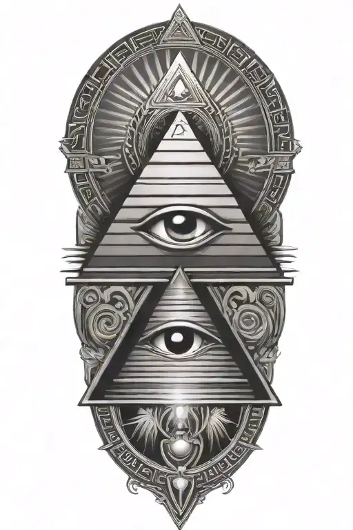 egyptian theme pyramid all seeing eye  tattoo design idea