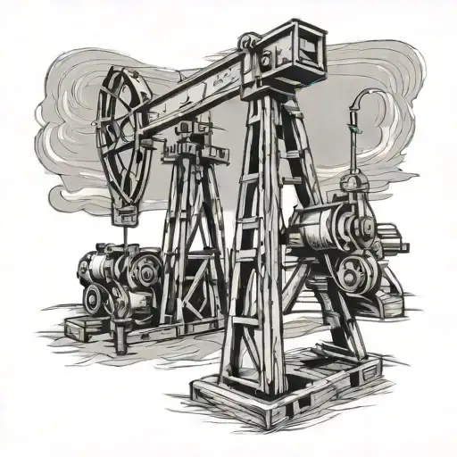 longhorn oilfield pump jack tattoo design idea
