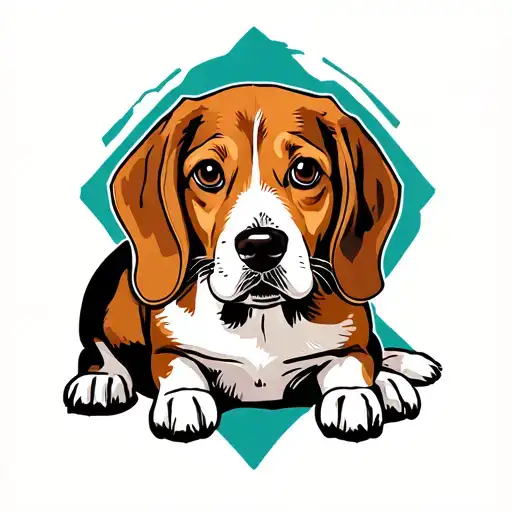 beagle sitting tattoo design idea