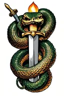 Snake and Dagger tattoo design idea