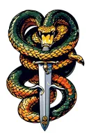 Snake and Dagger tattoo design idea