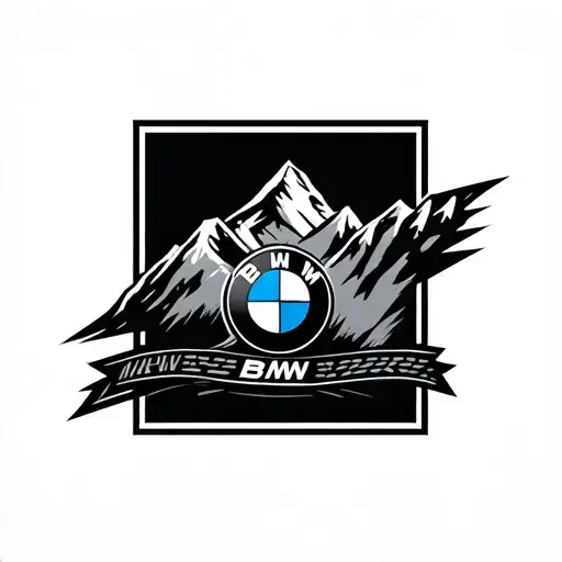 Bmw Logo mountain tattoo design idea