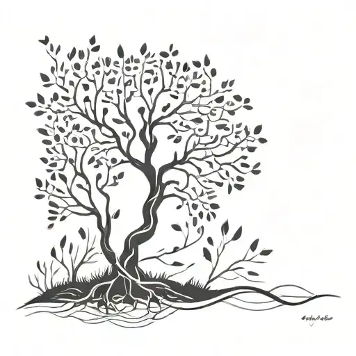 living tree dna strand tattoo design idea