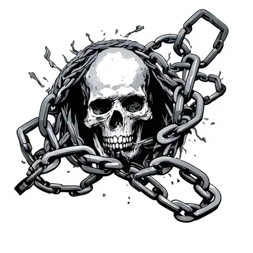 breaking chains change your fate tattoo design idea