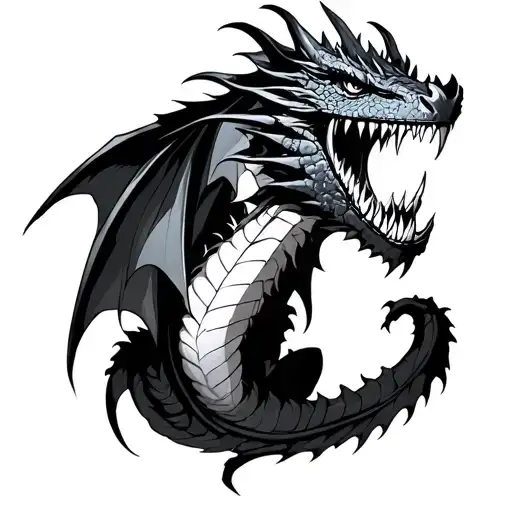 scary dragon inspires by Tarin from Fourth Wing by Rebecca Yaros  tattoo design idea