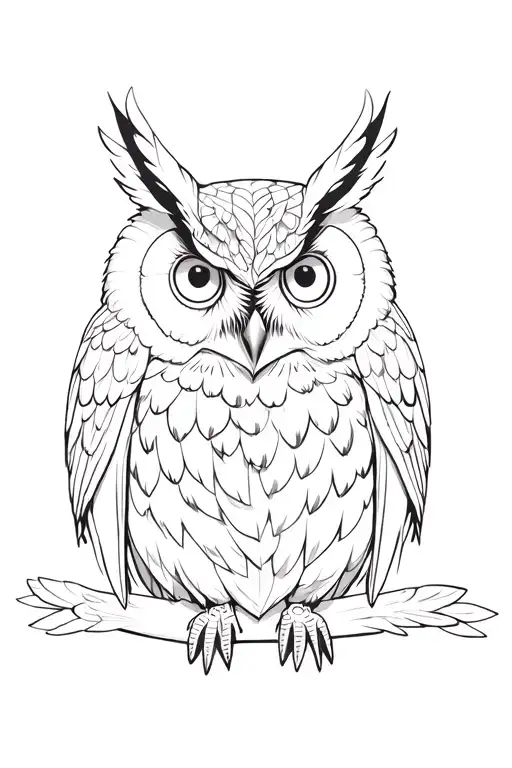 owl surrounded tattoo design idea