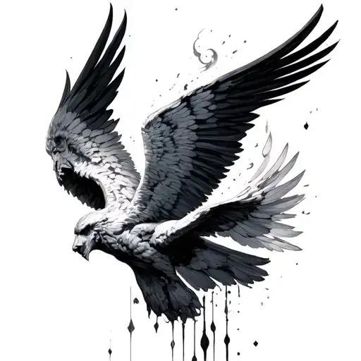 Icarus falling geological tattoo design idea