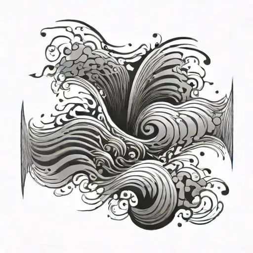Soundwaves integrated, one regular one irregular pieces tattoo design idea