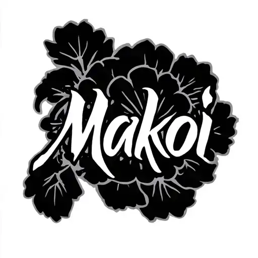"Makoi" name written tattoo design idea
