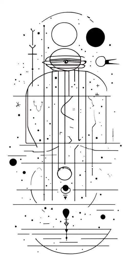 space elements tattoo design idea