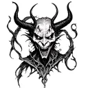 Scary devil tattoo design idea