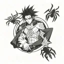 sasuke curse mark and phantom troupe spider tattoo design idea