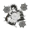 sasuke curse mark and phantom troupe spider tattoo design idea