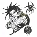sasuke curse mark and phantom troupe spider tattoo design idea