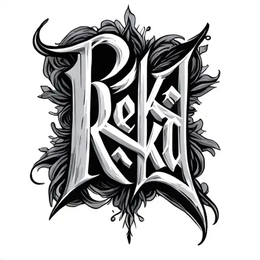 "ReKa" Inner Elbow tattoo design idea