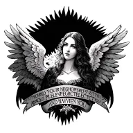 "MAY YOUR NEIGHBORS RESPECT YOU, TROUBLE NEGLECT YOU, ANGELS PROTECT YOU AND HEAVEN ACCEPT YOU." tattoo design idea