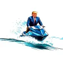  Donald Trump on a jet ski  tattoo design idea