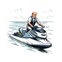  Donald Trump on a jet ski  tattoo design idea