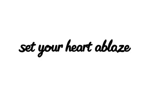 "set your heart ablaze " tattoo design idea