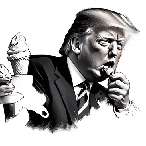 trump eating ice cream tattoo design idea
