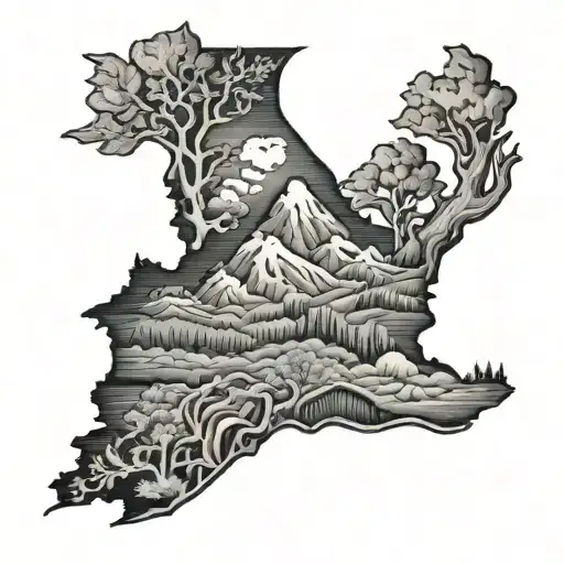 arkansas and Alaska states tattoo design idea