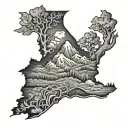 arkansas and Alaska states tattoo design idea