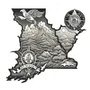 arkansas and Alaska states tattoo design idea