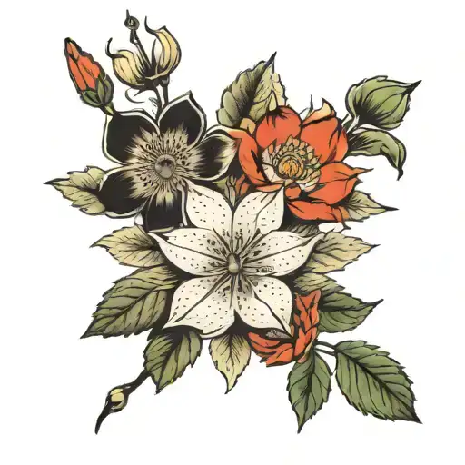science flowers history  tattoo design idea