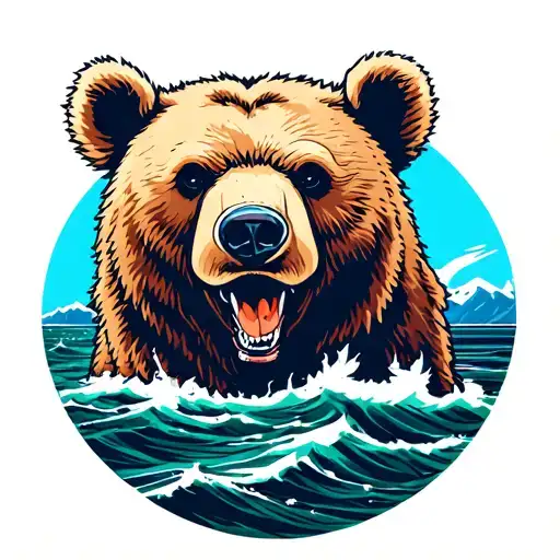 United States Coast Guard Cutter Buoy Tender Cypress the keeper of the Aleutian Islands with a kodiak bear tattoo design idea