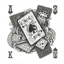 playing cards poker gambling tattoo design idea