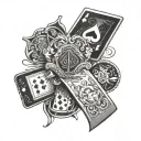 playing cards poker gambling tattoo design idea