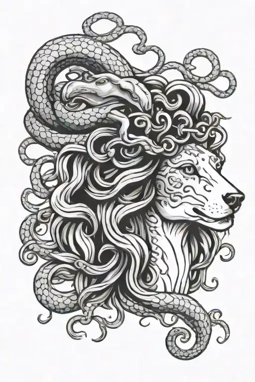 medusa and greyhound tattoo design idea