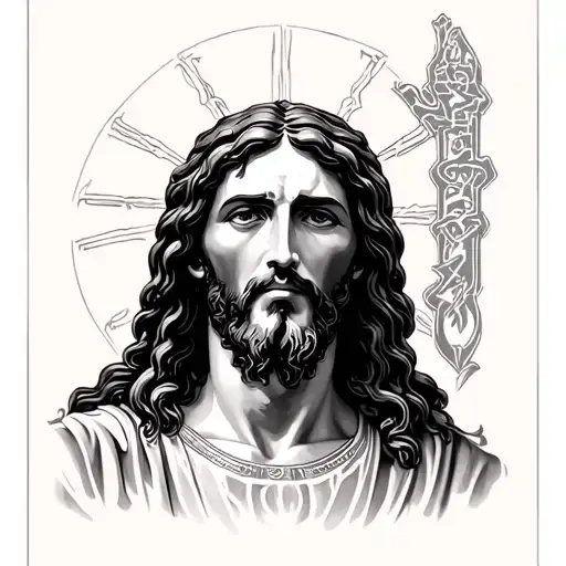 Jesus In Japanese tattoo design idea